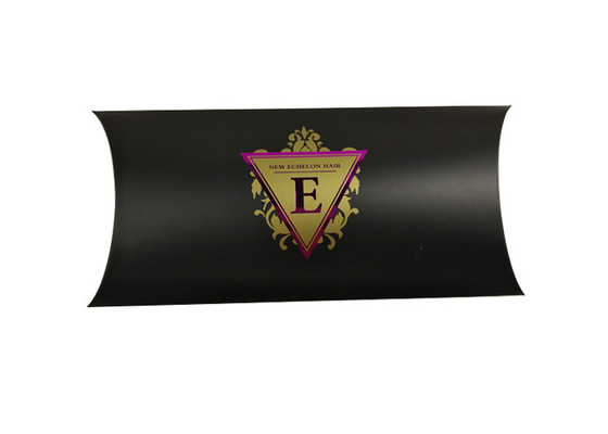 comprare Contenitore di carta nero su ordinazione di cuscino che imballa con il logo porpora di timbratura caldo online manufacture