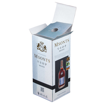 comprare Contenitore di regalo di carta ondulato del vino della F-flauto di ordine con la stagnola di oro che timbra logo online manufacture