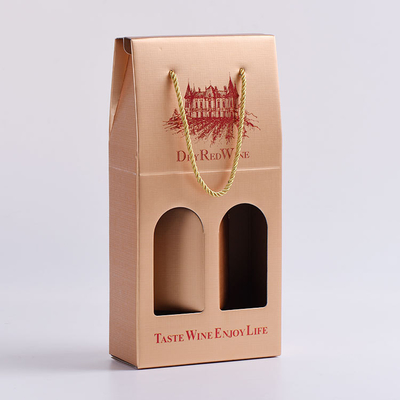 comprare Stampato ondulato incarti i contenitori d'imballaggio di trasportatore per due bottiglie di vino rosso online manufacture