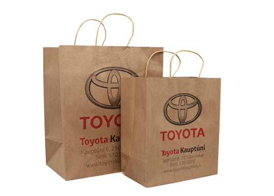comprare Sacchetti della spesa ecologici su ordinazione di carta kraft di Brown con Logo Printing Supplier online manufacture