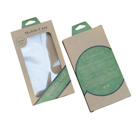 Un buon prezzo. Contenitore amichevole stampato di carta kraft di Eco Brown con il foro del gancio per il caso mobile in linea