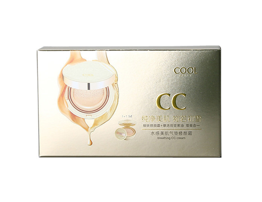 Un buon prezzo. Stampa di scatole di carta oro di lusso personalizzate con fabbrica di logo in rilievo per CC Cream in linea