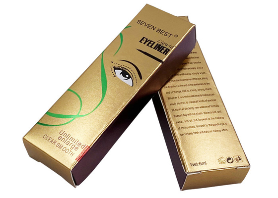 Un buon prezzo. Ordina l'imballaggio all'ingrosso di confezioni di eyeliner per scatole di cartone in oro di lusso stampato in linea