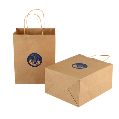 Un buon prezzo. Massa su ordinazione delle borse di drogheria di carta kraft di Brown con Logo Printing Twist Handles in linea