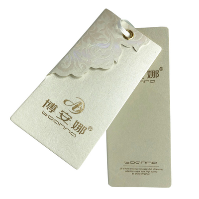 Un buon prezzo. Carta riciclata su ordinazione Hang Tags Paper Label Tags di scorta di schede con la corda del Grosgrain in linea