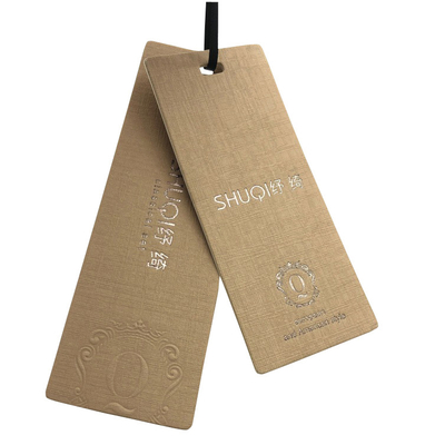 Un buon prezzo. Brown stampato su ordinazione struttura i bagagli di carta etichetta la stagnola di oro che timbra Logo Supplier in linea