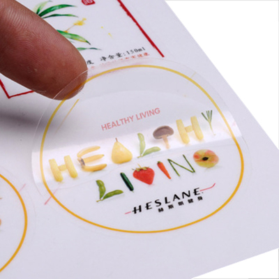 Un buon prezzo. Adesivi trasparenti personalizzati economici, impermeabili, etichette adesive trasparenti con stampa del design in linea