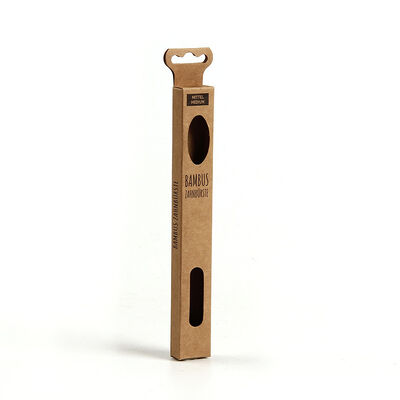 Scatole di imballaggio in carta kraft eco-compatibile con finestra e cartellone appeso Scatole di visualizzazione al dettaglio stampate su misura per spazzolini da denti in bambù, attrezzi di bellezza e piccoli accessori
