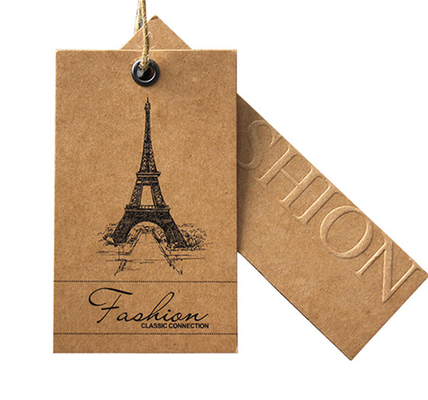 Un buon prezzo. Carta kraft stampata su ordinazione Hang Tags di Brown per abbigliamento con il logo impresso in linea