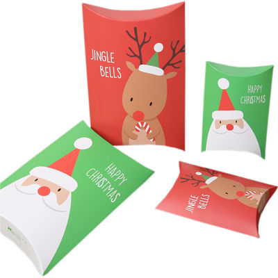 Scatola di cuscino di carta stampata Pacchetti colorati personalizzati per il regalo di Natale