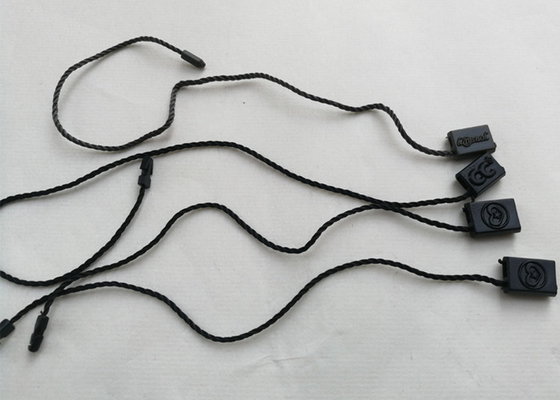 Un buon prezzo. Le etichette di plastica nere ecologiche del legame di abitudine di ordine imprimono Logo Single End String in linea
